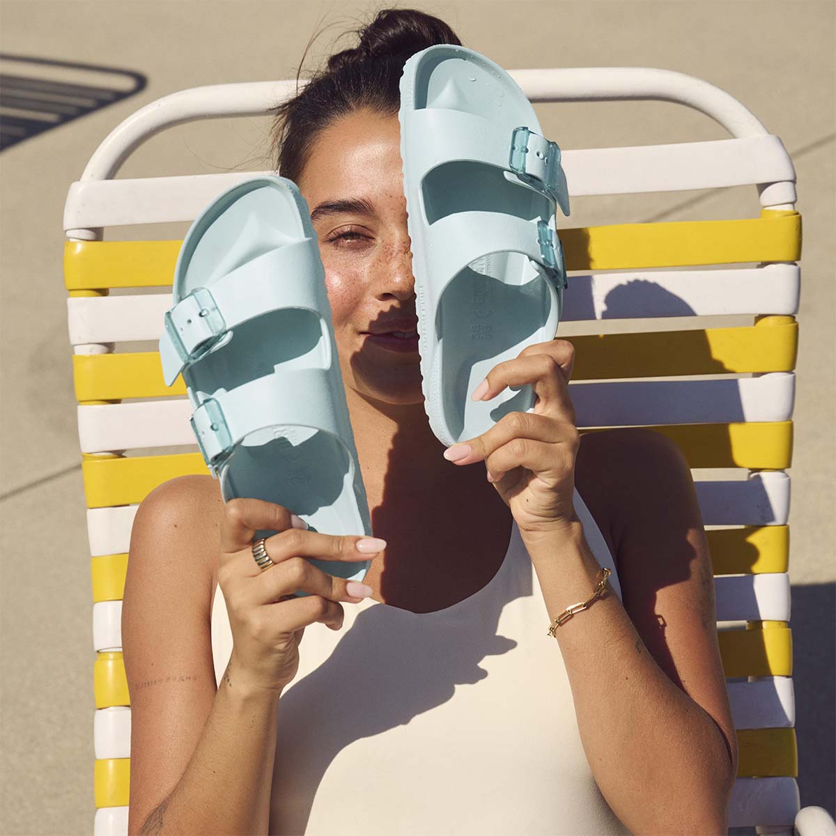 Birkenstock Arizona Stealth Buckle EVA Surf Green כפכפי בירקנשטוק אריזונה לנשים