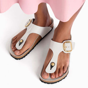 Birkenstock Gizeh Big Buckle High-Shine Antique White כפכפי בירקנשטוק גיזה לנשים