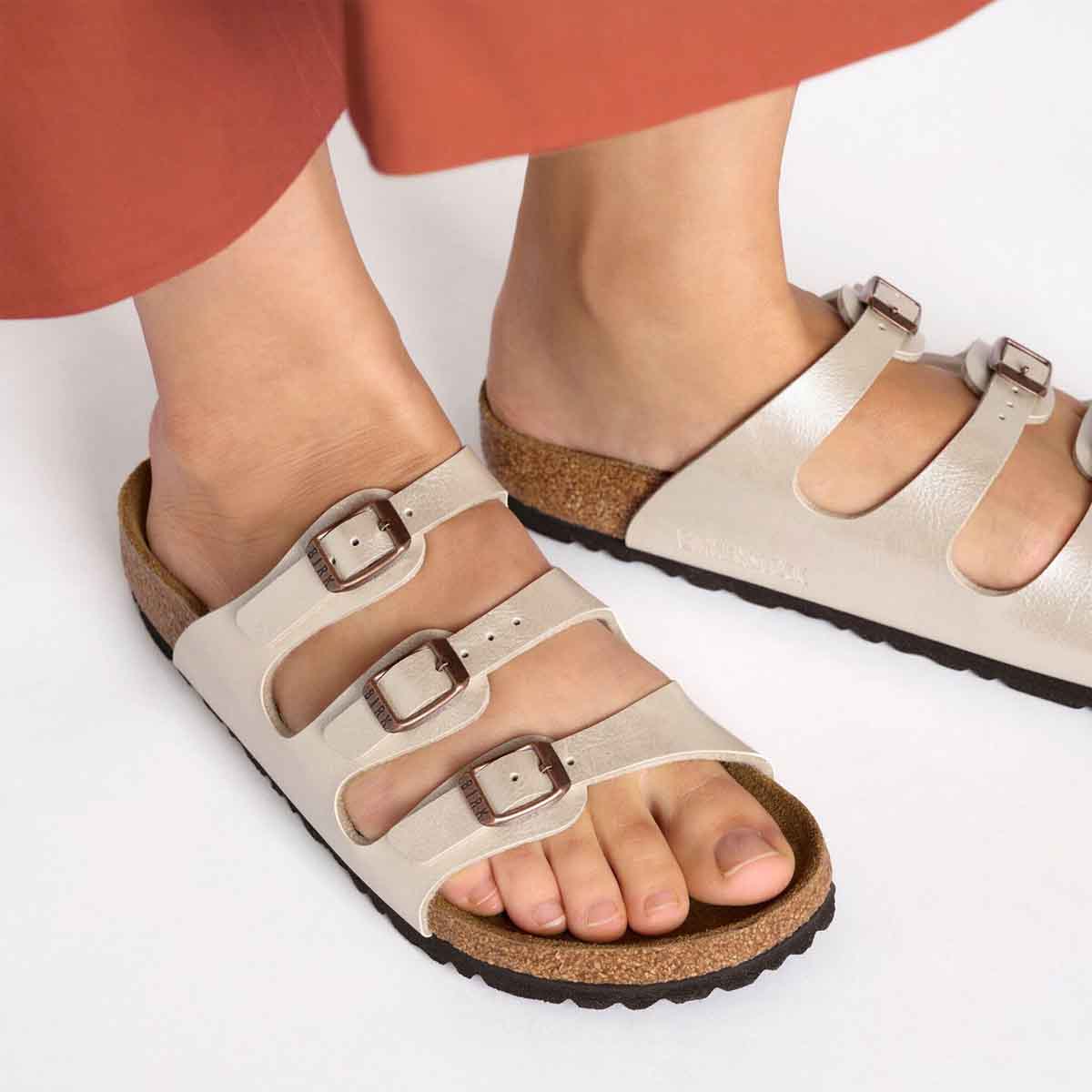 Birkenstock Florida BS Graceful Pearl White כפכפי בירקנשטוק פלורידה לבן פנינה