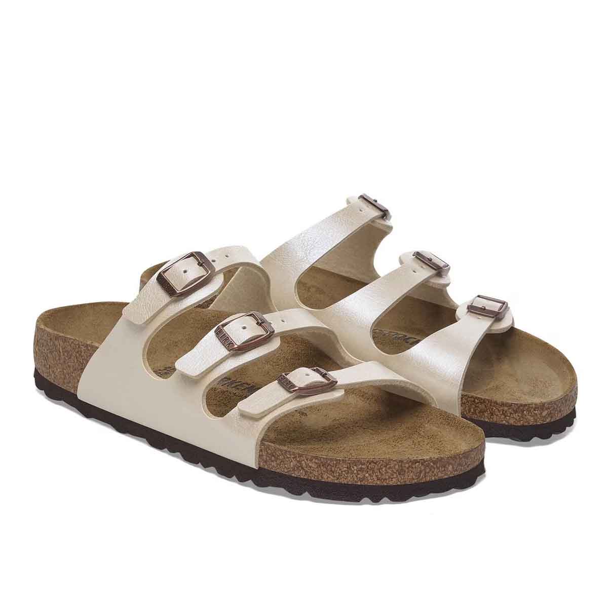 Birkenstock Florida BS Graceful Pearl White כפכפי בירקנשטוק פלורידה לבן פנינה