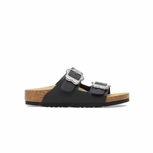 Birkenstock Arizona Flower Buckle Kids black כפכפי ילדים אריזונה אבזם פרח שחור