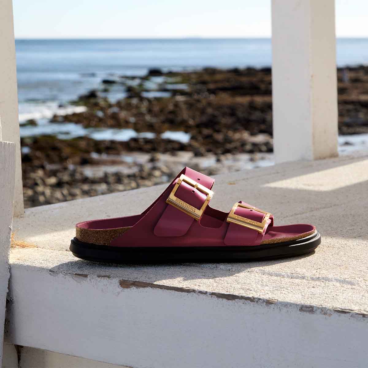 Birkenstock Arizona Droplet Buckle Zinfandel High Shine כפכפי בירקנשטוק אריזונה לנשים