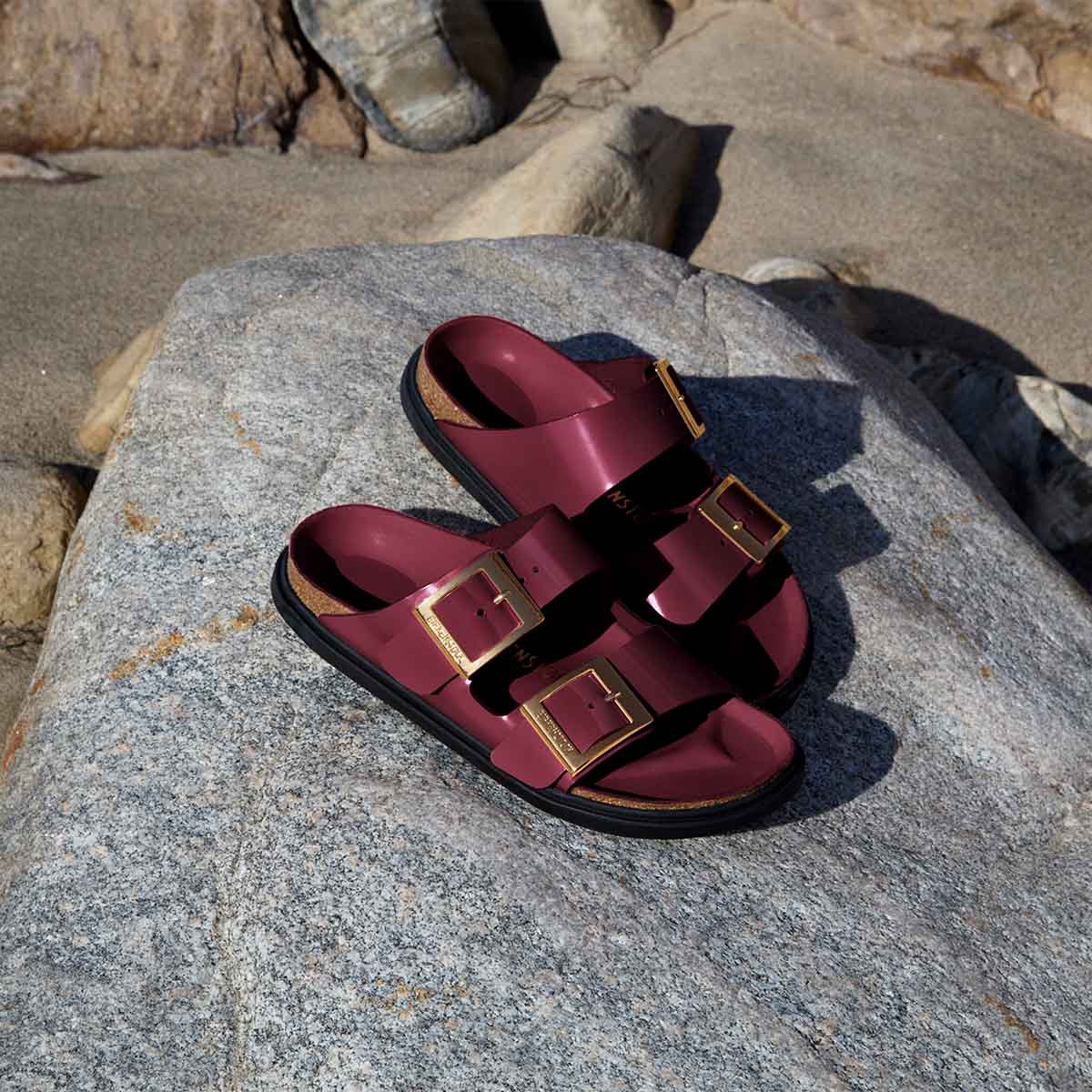 Birkenstock Arizona Droplet Buckle Zinfandel High Shine כפכפי בירקנשטוק אריזונה לנשים