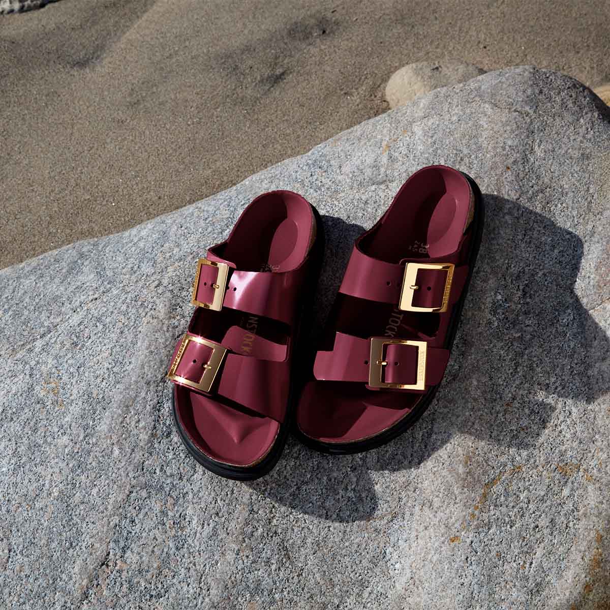Birkenstock Arizona Droplet Buckle Zinfandel High Shine כפכפי בירקנשטוק אריזונה לנשים