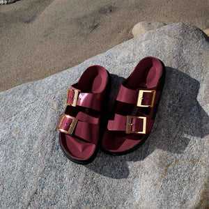 Birkenstock Arizona Droplet Buckle Zinfandel High Shine כפכפי בירקנשטוק אריזונה לנשים