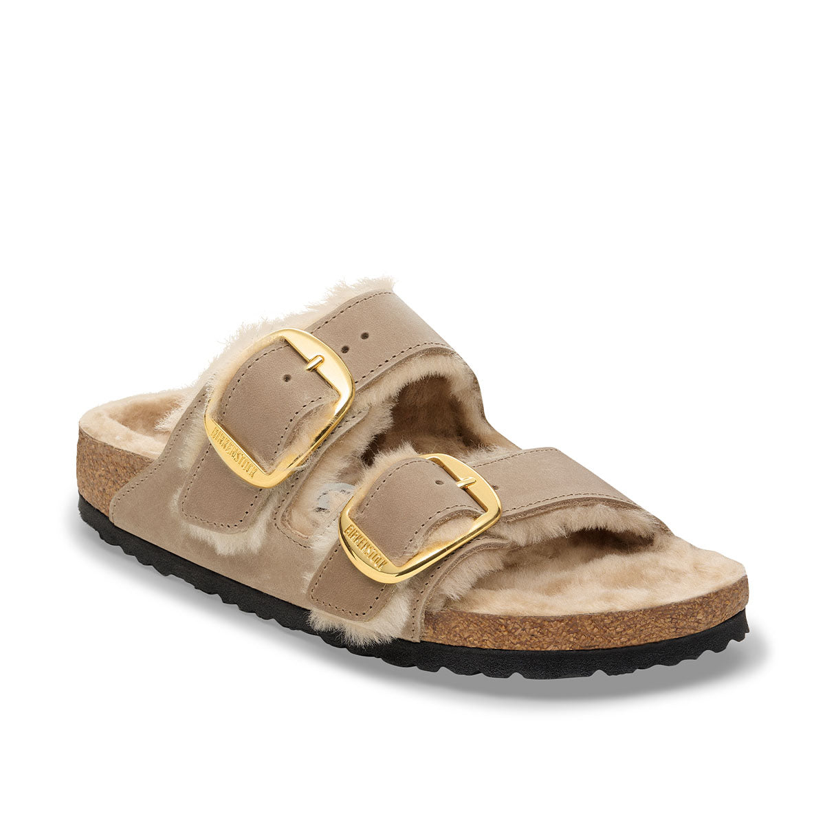 Birkenstock Arizona Big Buckle Shearling Tabacco Brown כפכפי בירקנשטוק אריזונה אבזם גדול שרלינג חום טבק
