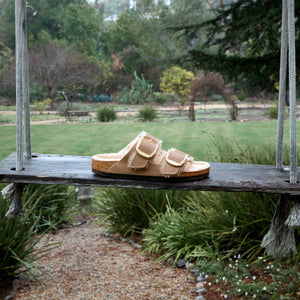 Birkenstock Arizona Big Buckle Shearling Tabacco Brown כפכפי בירקנשטוק אריזונה אבזם גדול שרלינג חום טבק