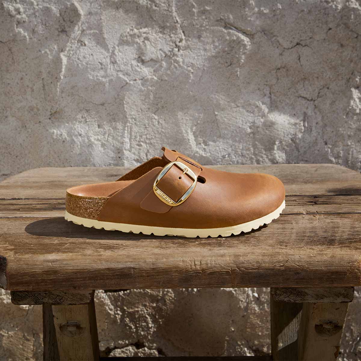 Birkenstock Boston Big Buckle Cognac כפכפי בירקנשטוק לנשים בוסטון אבזם גדול קוניאק