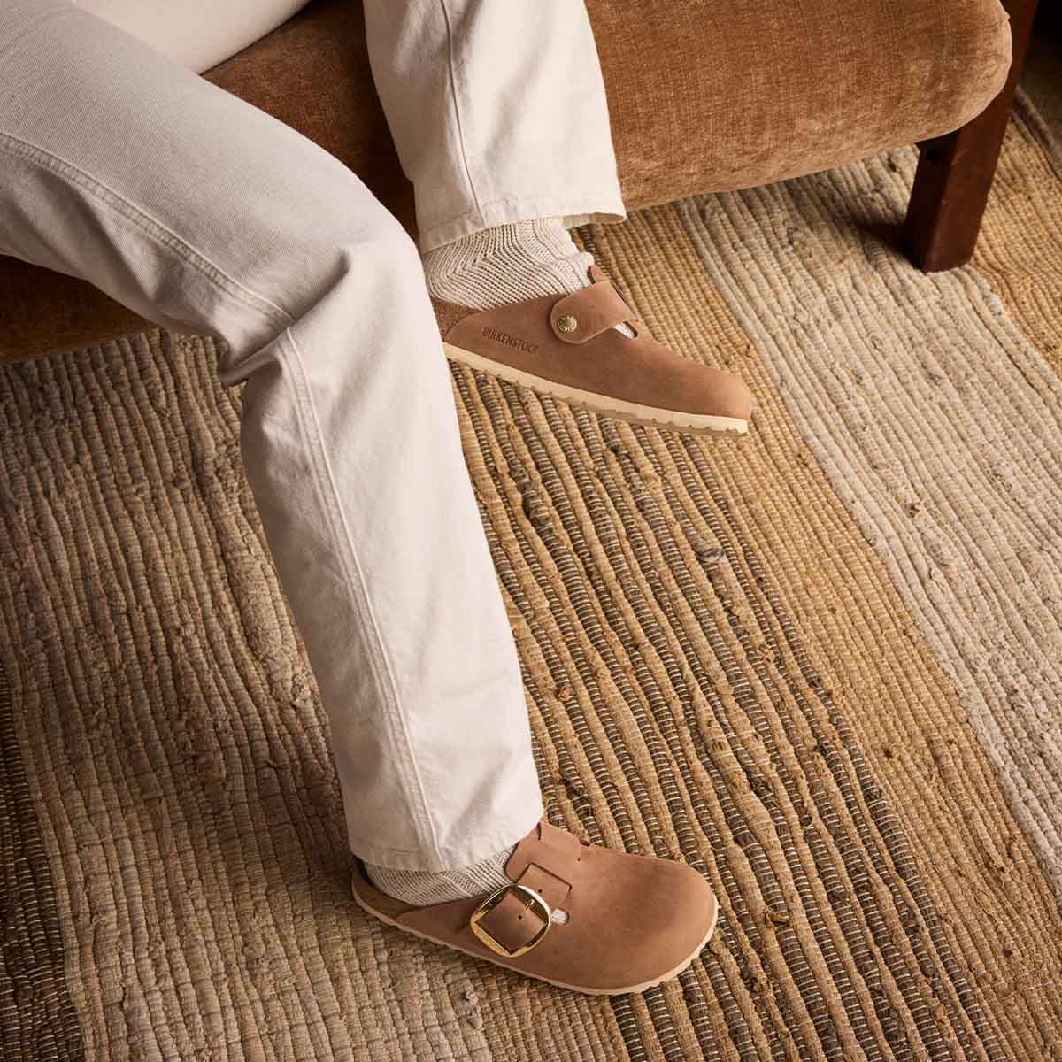 Birkenstock Boston Big Buckle Cognac כפכפי בירקנשטוק לנשים בוסטון אבזם גדול קוניאק