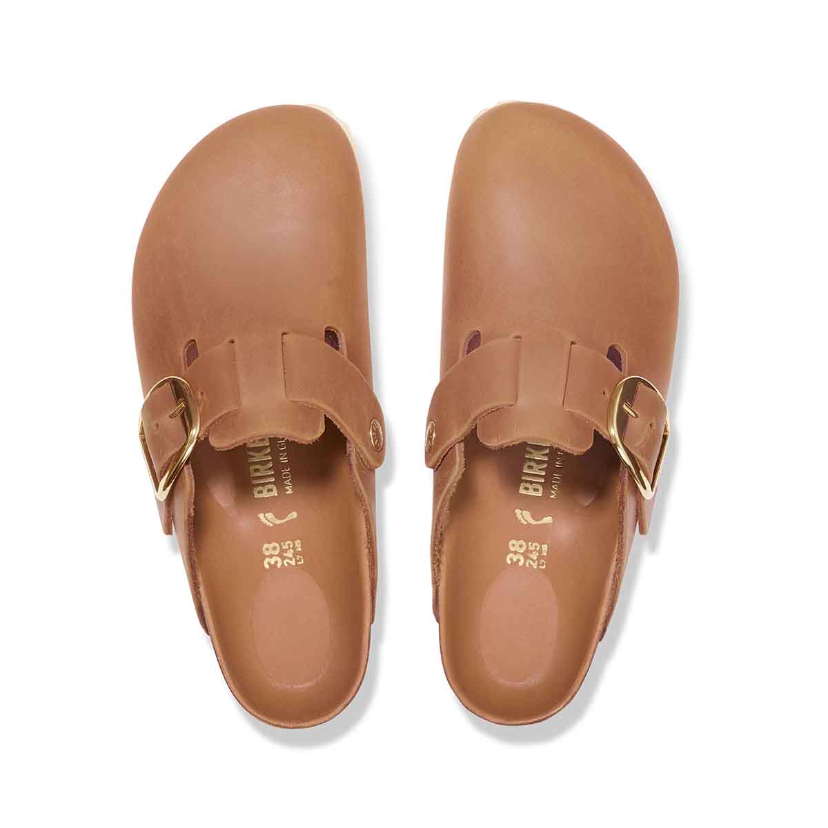 Birkenstock Boston Big Buckle Cognac כפכפי בירקנשטוק לנשים בוסטון אבזם גדול קוניאק