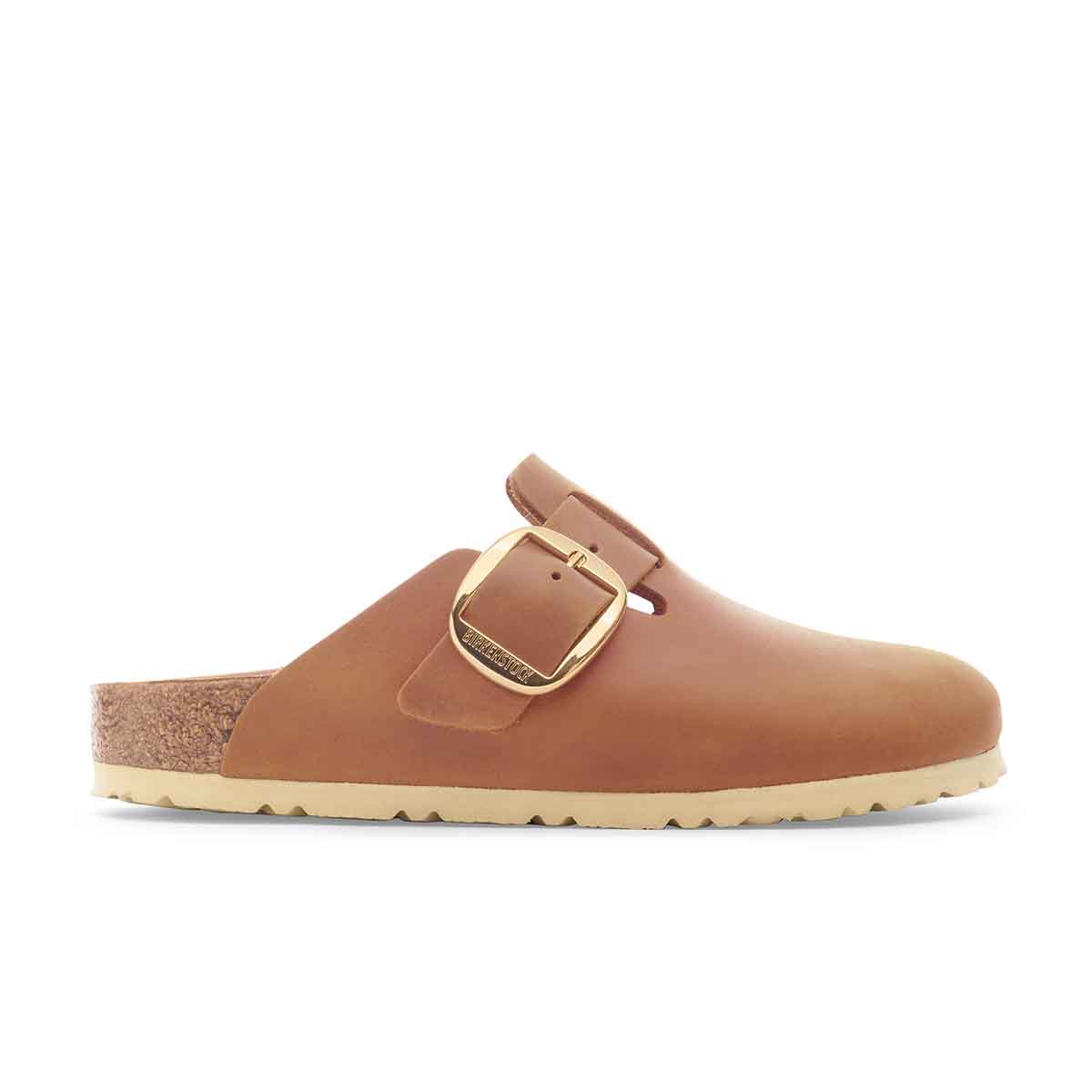 Birkenstock Boston Big Buckle Cognac כפכפי בירקנשטוק לנשים בוסטון אבזם גדול קוניאק