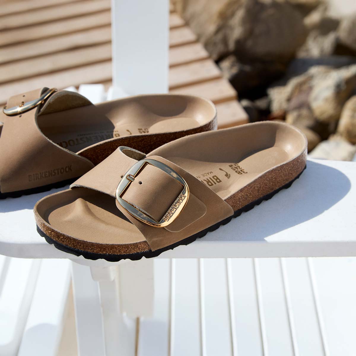 Birkenstock Madrid Big Buckle Tabacco Brown כפכפי בירקנשטוק מדריד אבזם גדול חום טבק - Original's