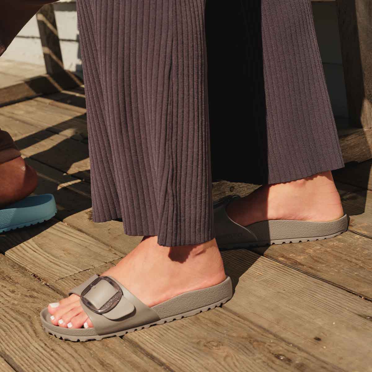 Birkenstock Madrid Big Buckle EVA Gray Taupe כפכפי בירקנשטוק מדריד לנשים