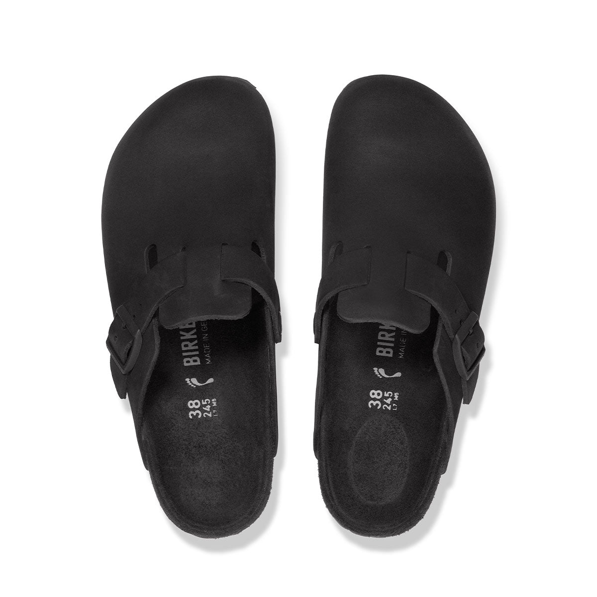 Birkenstock Boston BS Black Nubuck Leather כפכפי בירקנשטוק בוסטון שחור