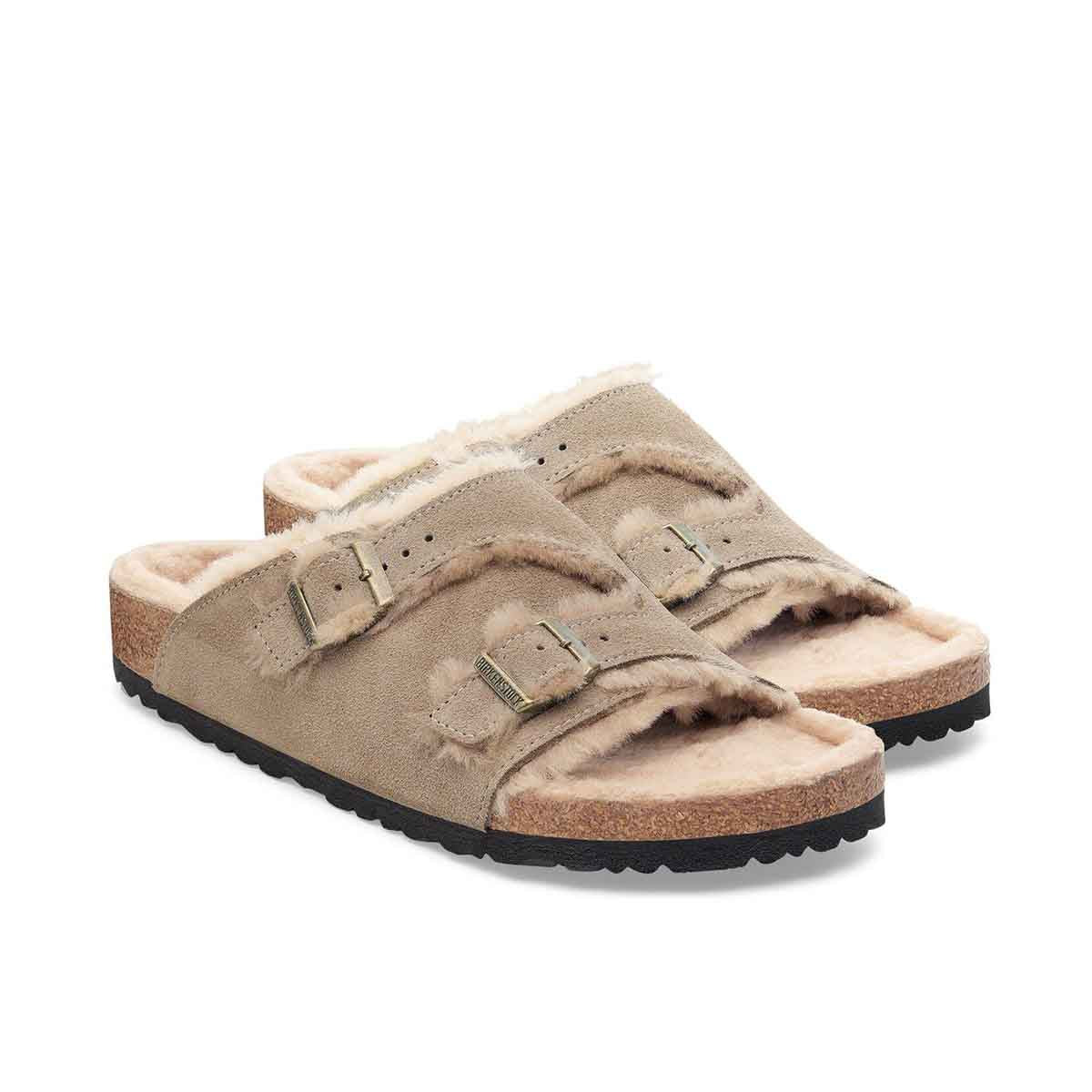 Birkenstock Zurich Lammfell Taupe כפכפי בירקנשטוק יוניסקס ציריך טיופ