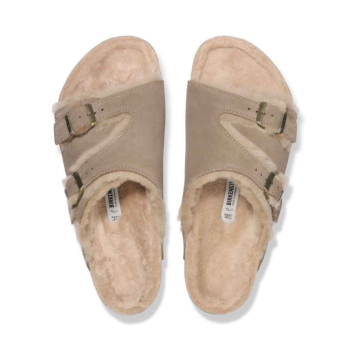 Birkenstock Zurich Lammfell Taupe כפכפי בירקנשטוק יוניסקס ציריך טיופ