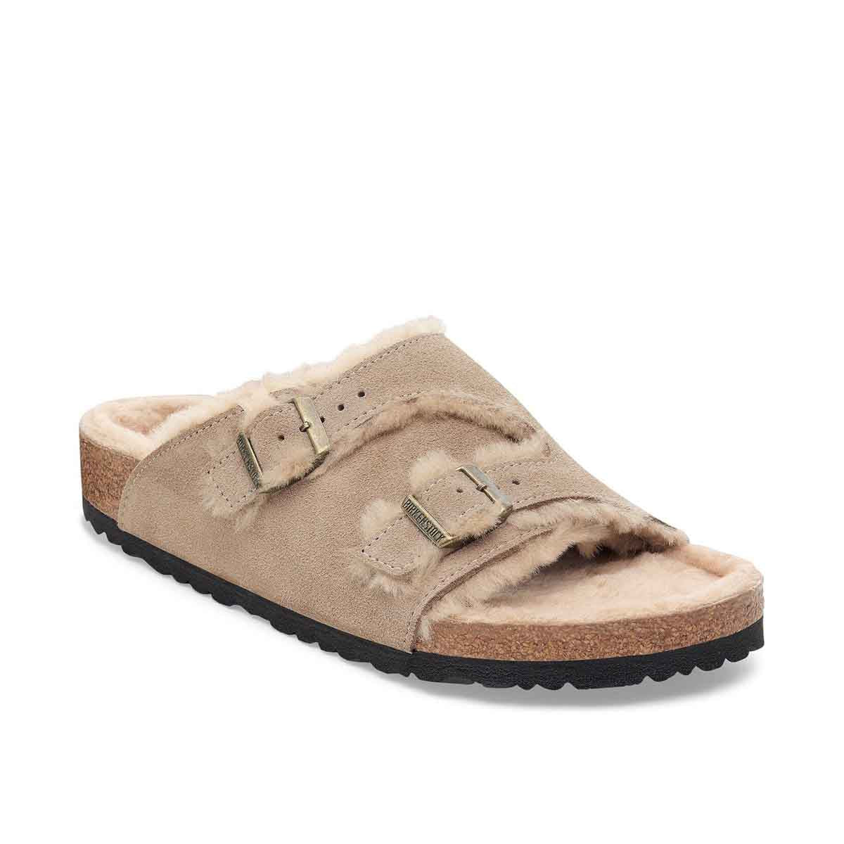 Birkenstock Zurich Lammfell Taupe כפכפי בירקנשטוק יוניסקס ציריך טיופ