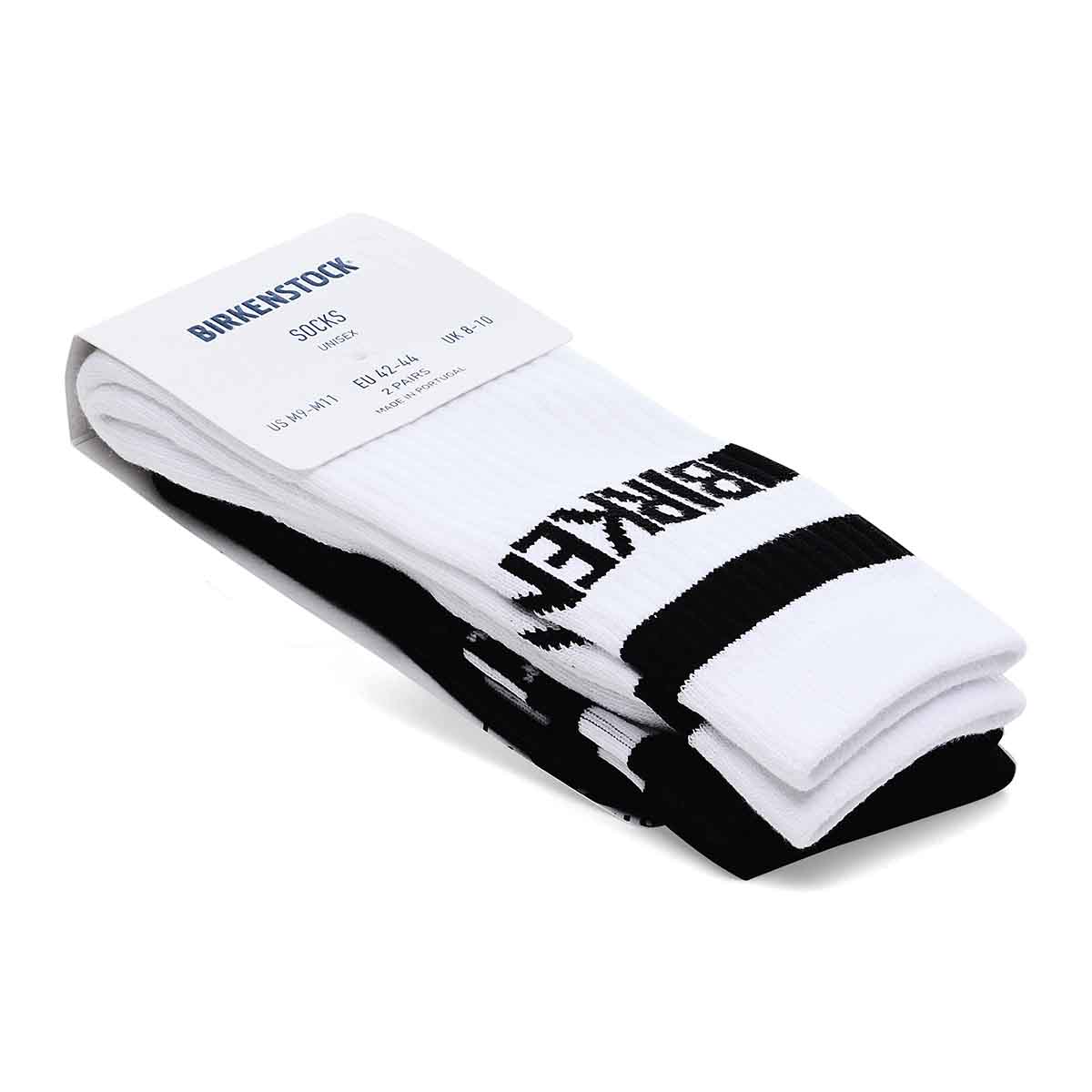 Birkenstock 2 Pack Cotton Crew Black White זוג גרבי כותנה שחור ולבן