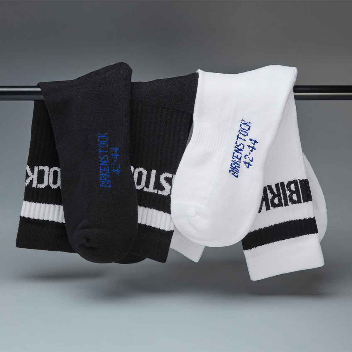 Birkenstock 2 Pack Cotton Crew Black White זוג גרבי כותנה שחור ולבן