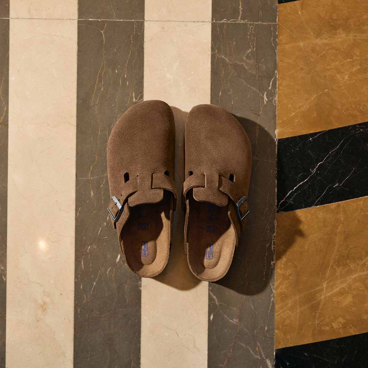 Birkenstock Boston BS Dark Tea Tonal Unisex כפכפי בירקנשטוק בוסטון תה כהה טונאל