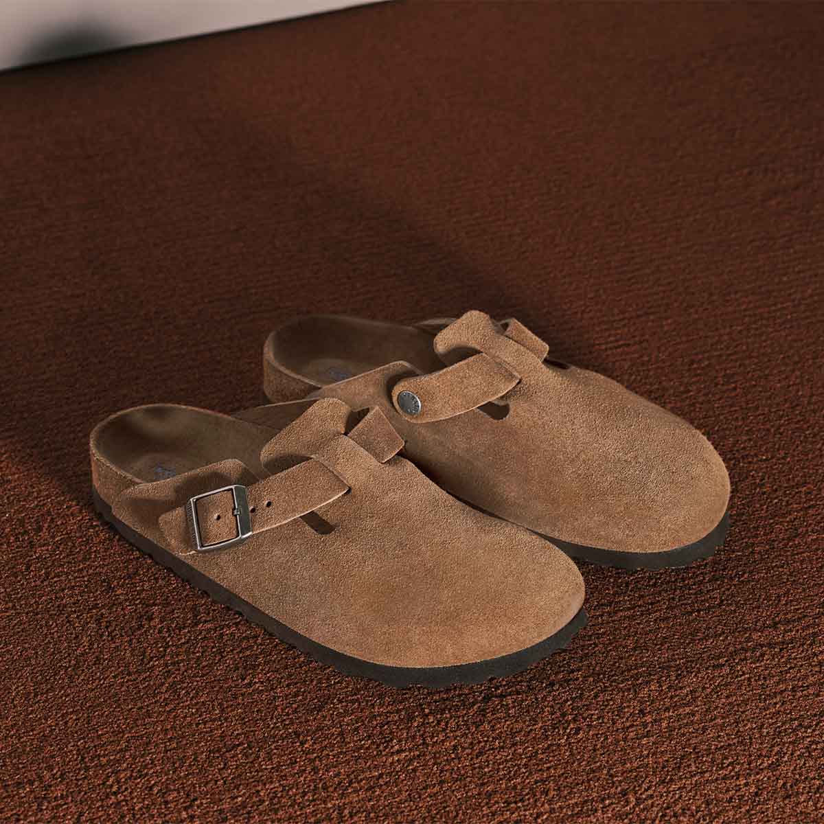 Birkenstock Boston BS Dark Tea Tonal Unisex כפכפי בירקנשטוק בוסטון חום