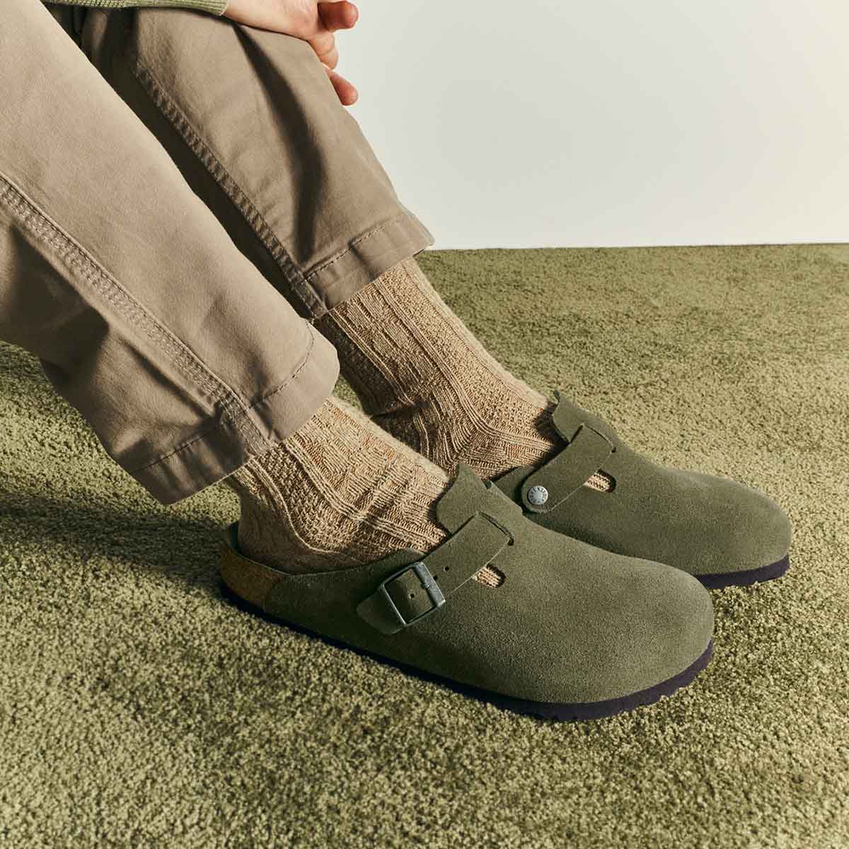 Birkenstock Boston BS Thyme Tonal Fb Unisex כפכפי בירקנשטוק בוסטון טימין