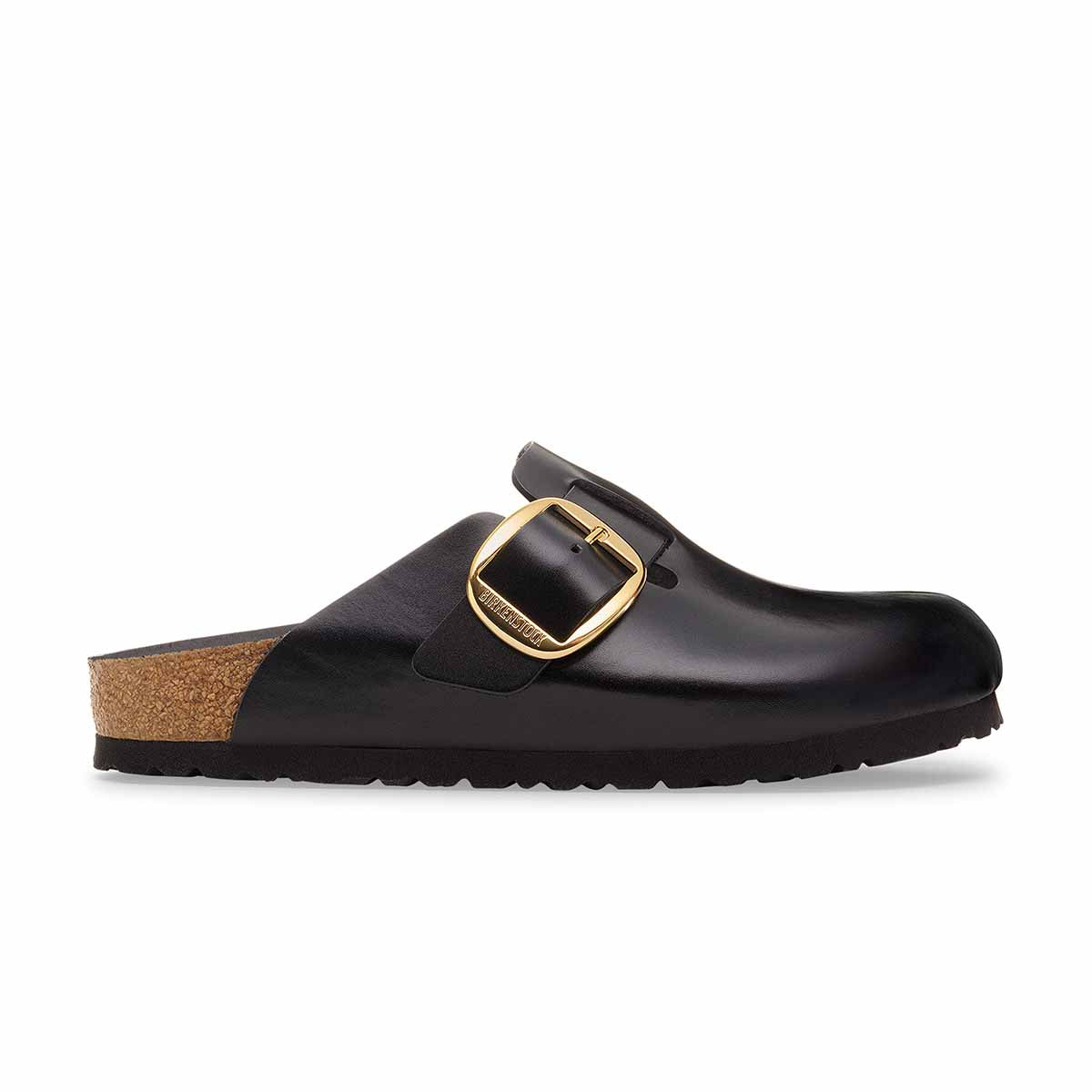 Birkenstock Boston Big Buckle Black Amalfi כפכפי בוסטון אבזם גדול שחור אמלפי לנשים