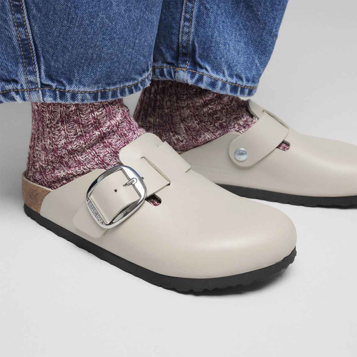 Birkenstock Boston Big Buckle Amalfi Oyster כפכפי בירקנשטוק בוסטון לנשים אויסטר