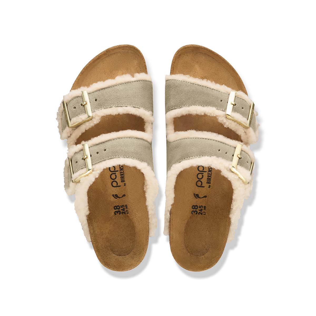 Birkenstock Arizona Teddy Edge Flex Plat. Taupe כפכפי בירקנשטוק אריזונה טדי לנשים