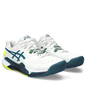 Asics Gel Resolution 9 Men White Restful Teal נעלי טניס לגברים