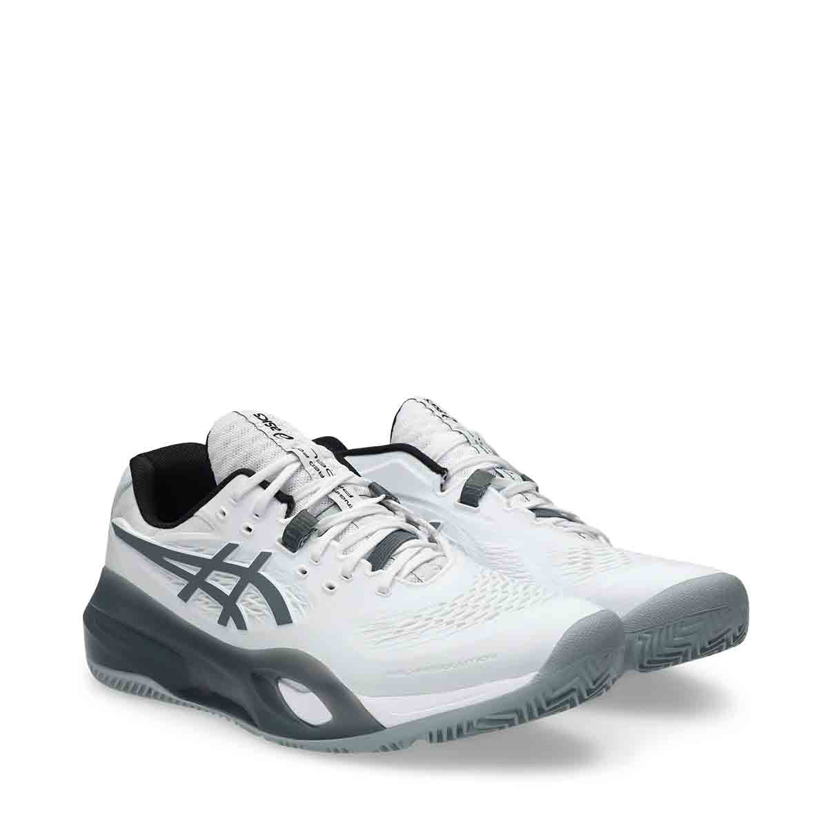 Asics Gel Resolution X Padel Men White Steel Grey נעלי פדאל ג`ל רזולושיין לגברים
