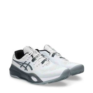 Asics Gel Resolution X Padel Men White Steel Grey נעלי פדאל ג`ל רזולושיין לגברים