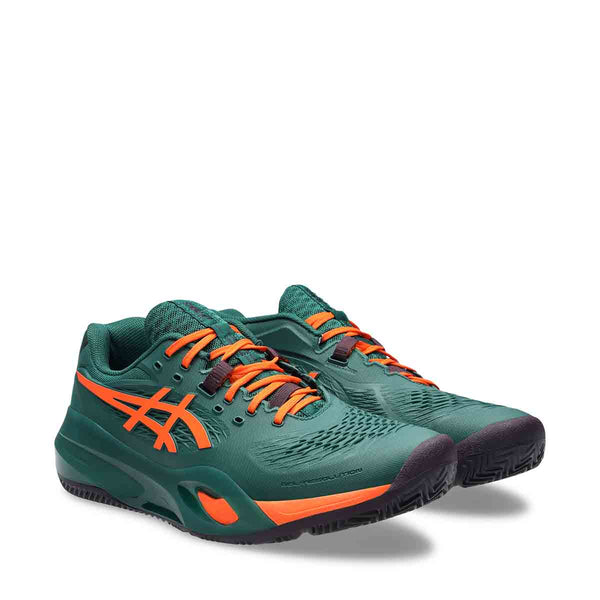 Asics Gel Resolution X Padel Men Jewel Green Energy Orange נעלי פאדל ג`ל רזולושיין לגברים
