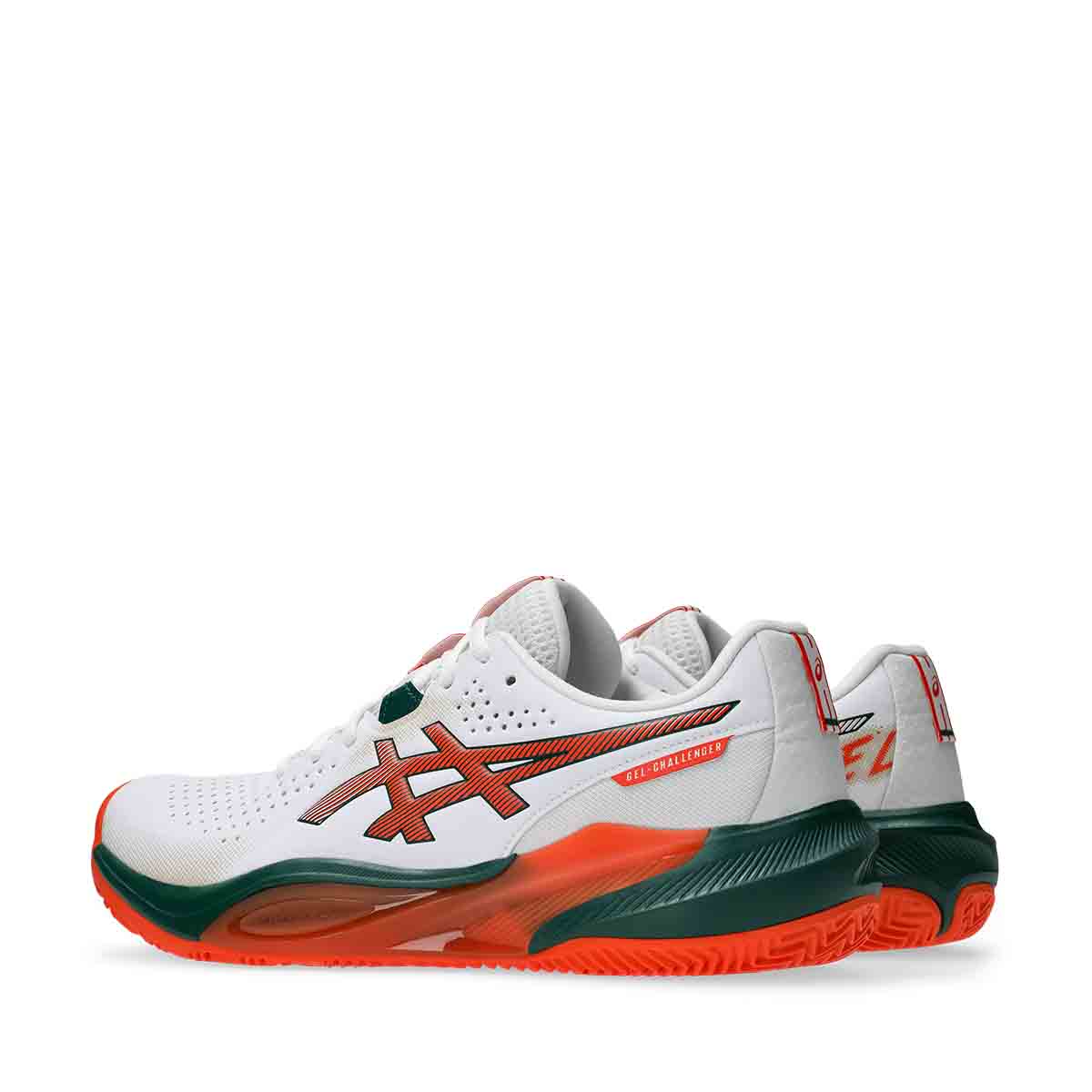 Asics Gel Challenger 15 Padel Men White Energy Orange נעלי פאדל ג`ל צאלנגר 15 לגברים