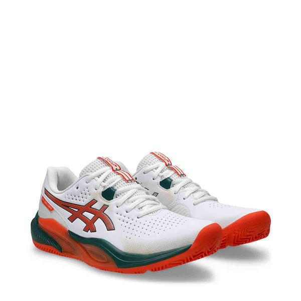 Asics Gel Challenger 15 Padel Men White Energy Orange נעלי פאדל ג`ל צאלנגר 15 לגברים