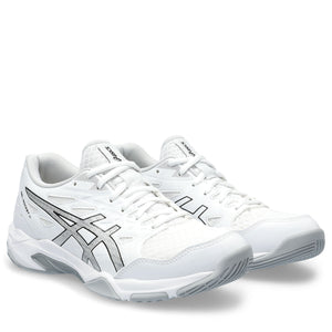 Asics Gel Rocket 11 Women White Silver נעלי אסיקס טניס ג'ל רוקט 11 לנשים