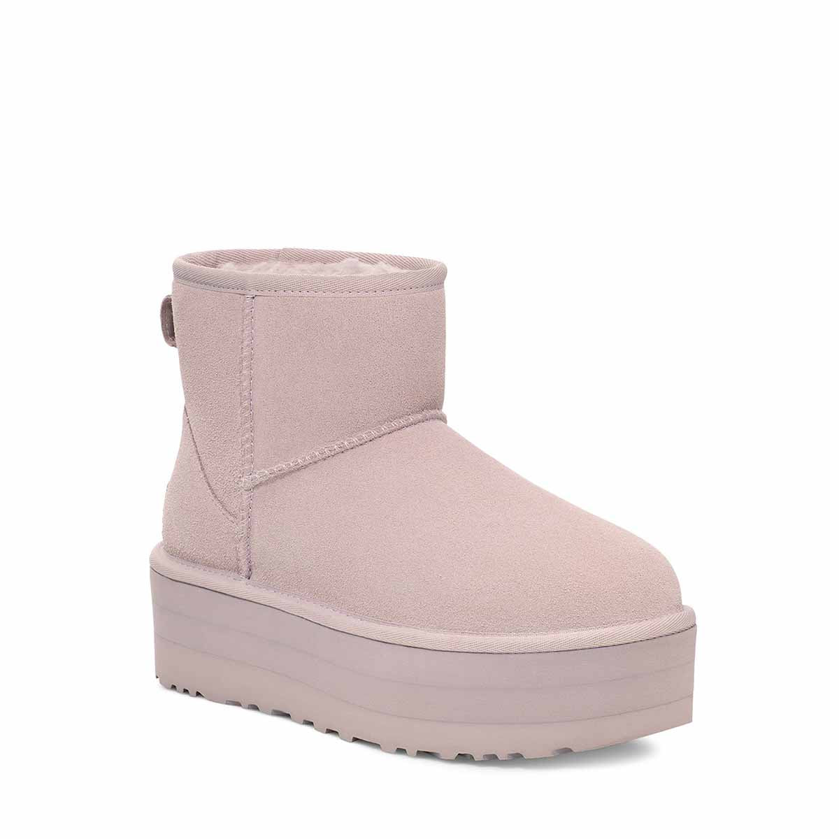 UGG Classic Mini Platform Pale Smoke מגף נשים קלאסיק מיני פלטפורם