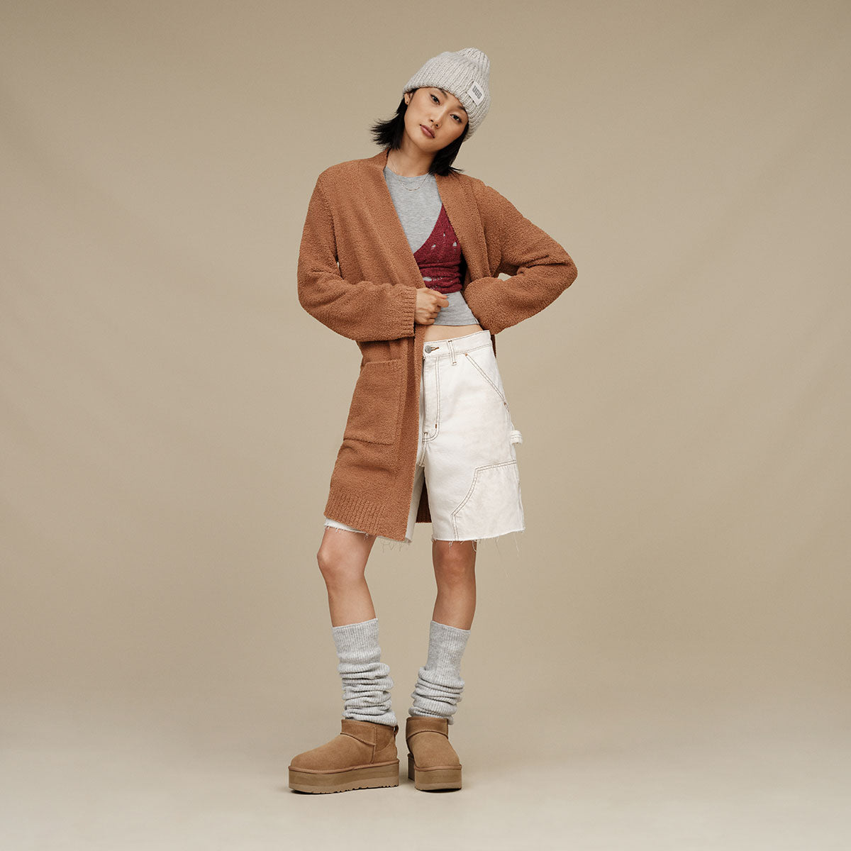 UGG Classic Ultra Mini Platform Chestnut מגפי נשים אולטרה מיני פלטפורם