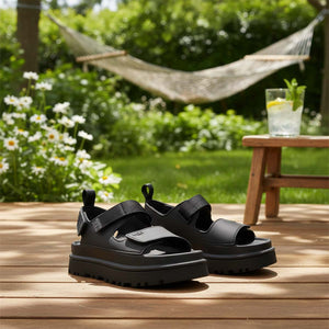 UGG GoldenGlow Black סנדלי גולדנגלואו שחור לנשים