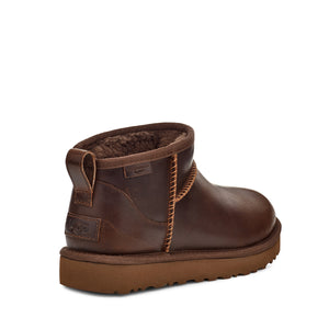 UGG Classic Ultra Mini Leather Regen Ironwood מגפי נשים קלאסיק אולטרה מיני עור חום