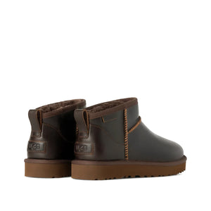 UGG Classic Ultra Mini Leather Regen Ironwood מגפי נשים קלאסיק אולטרה מיני עור חום