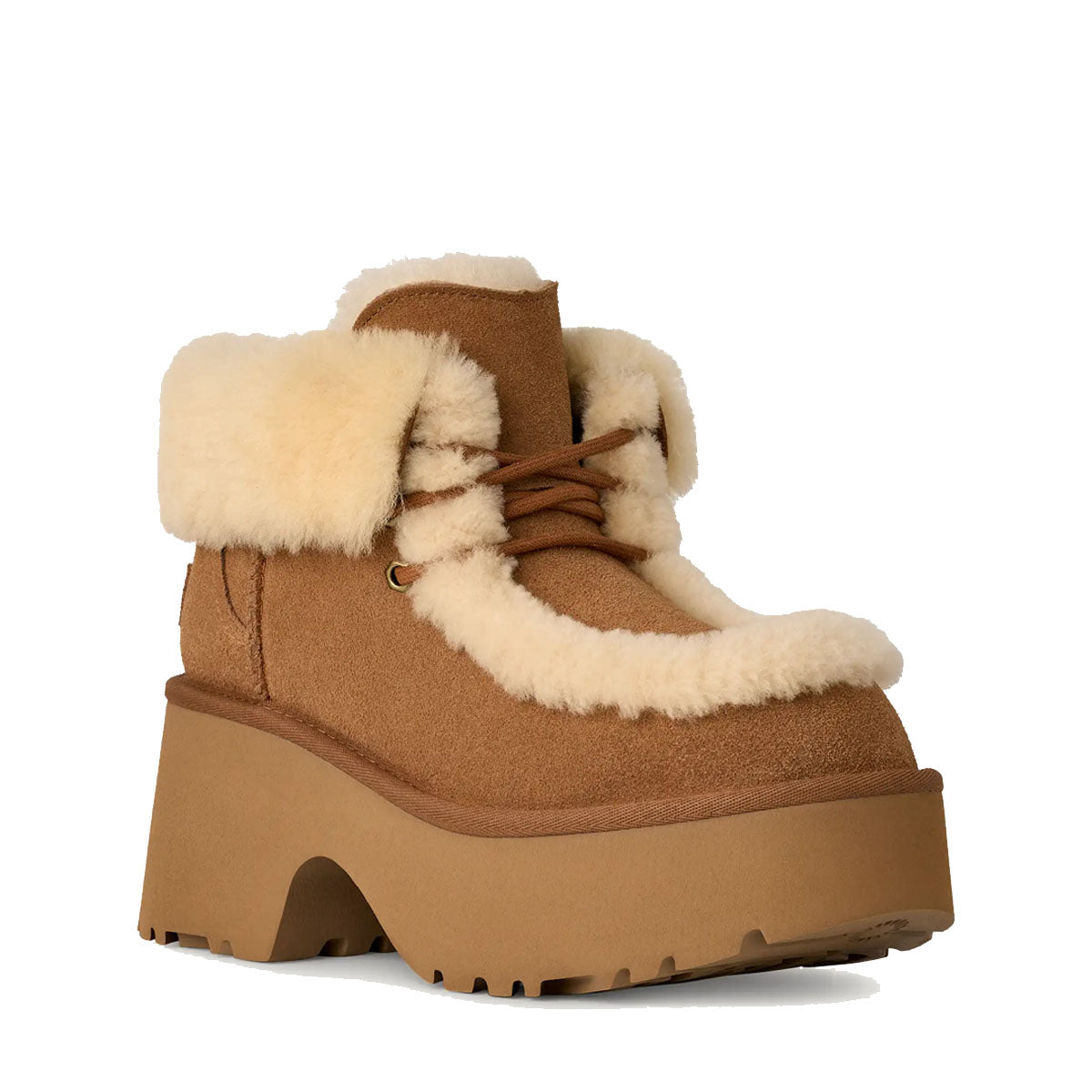 UGG New Heights Lace Up Chestnut מגפי נשים ניו הייט לייס חום