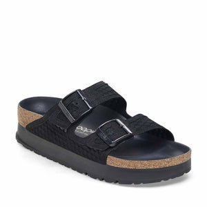 Birkenstock Arizona PAP French Piping Flex Platform Black כפכפי נשים שחור