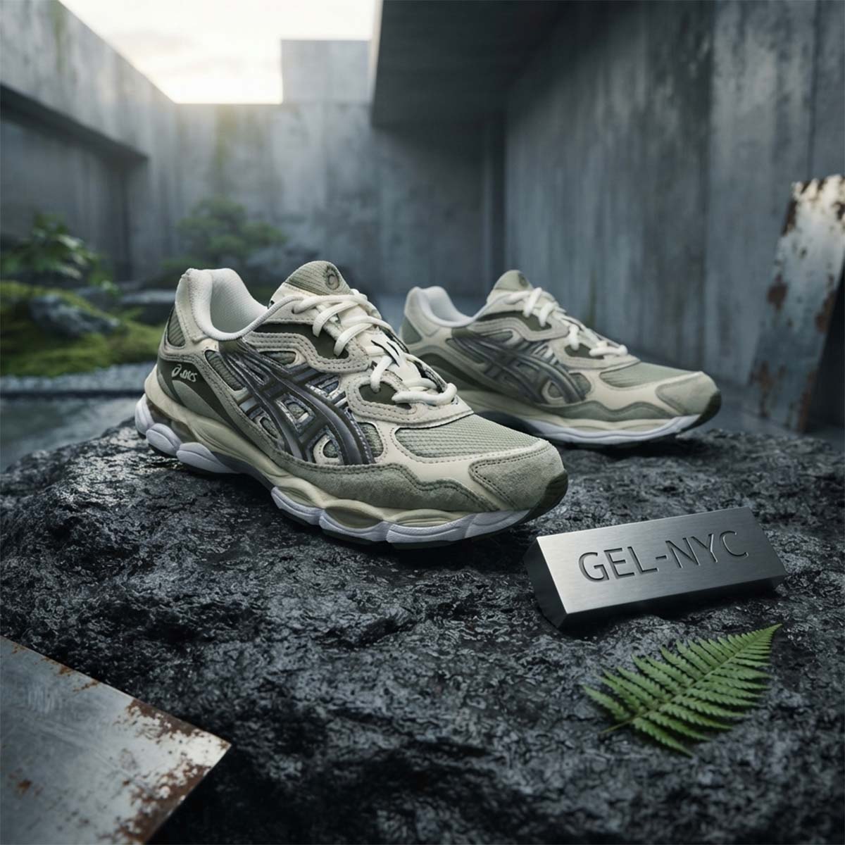 Asics Gel Nyc Unisex Khaki Pure Silver סניקרס אסיקס יוניסקס