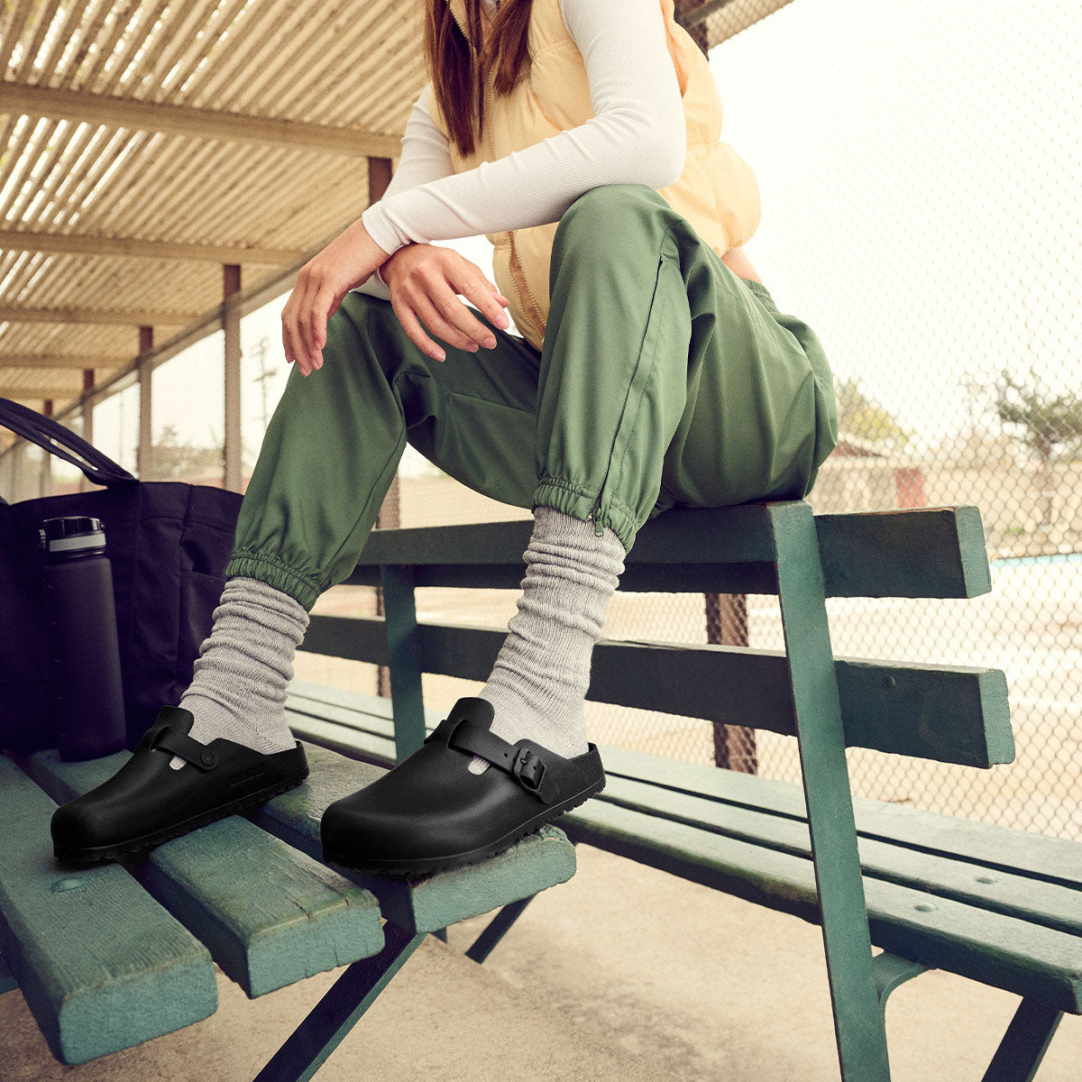 בירקנשטוק כפכפי נשים בוסטון Birkenstock Boston Eva Black Narrow