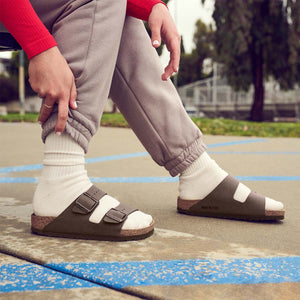 בירקנשטוק כפכפי נשים אריזונה מוקה זמש Birkenstock Arizona Birko Flor Nubuck Mocha