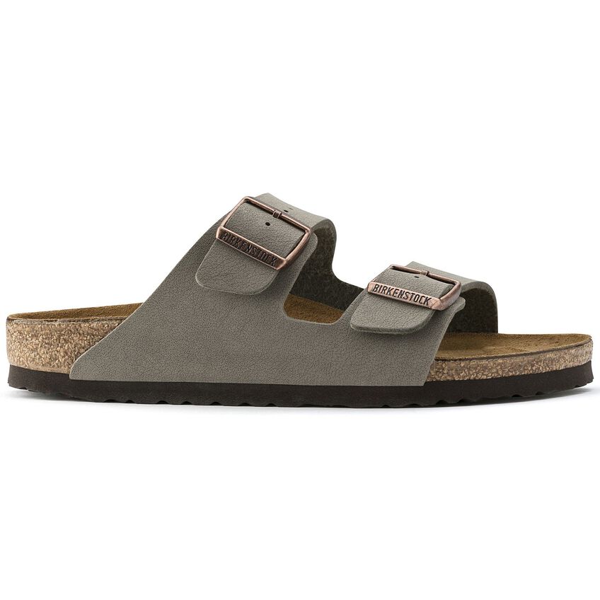 בירקנשטוק כפכפי נשים אריזונה אבן נובוק Birkenstock Arizona Birko Flor Nubuck Stone