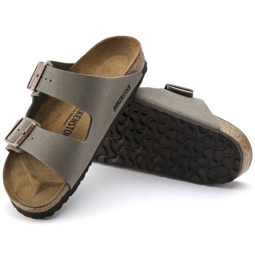 בירקנשטוק כפכפי נשים אריזונה אבן נובוק Birkenstock Arizona Birko Flor Nubuck Stone