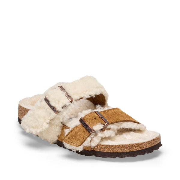 Birkenstock Arizona Split Teddy Parts Rivet Logo Mink בירקנשטוק אריזונה ספליט טדי מינק
