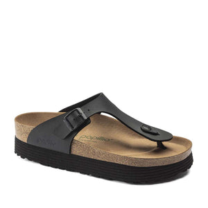 בירקנשטוק כפכפי נשים גיזה שחור Birkenstock Gizeh Platform Vegan Birko-Flor Black